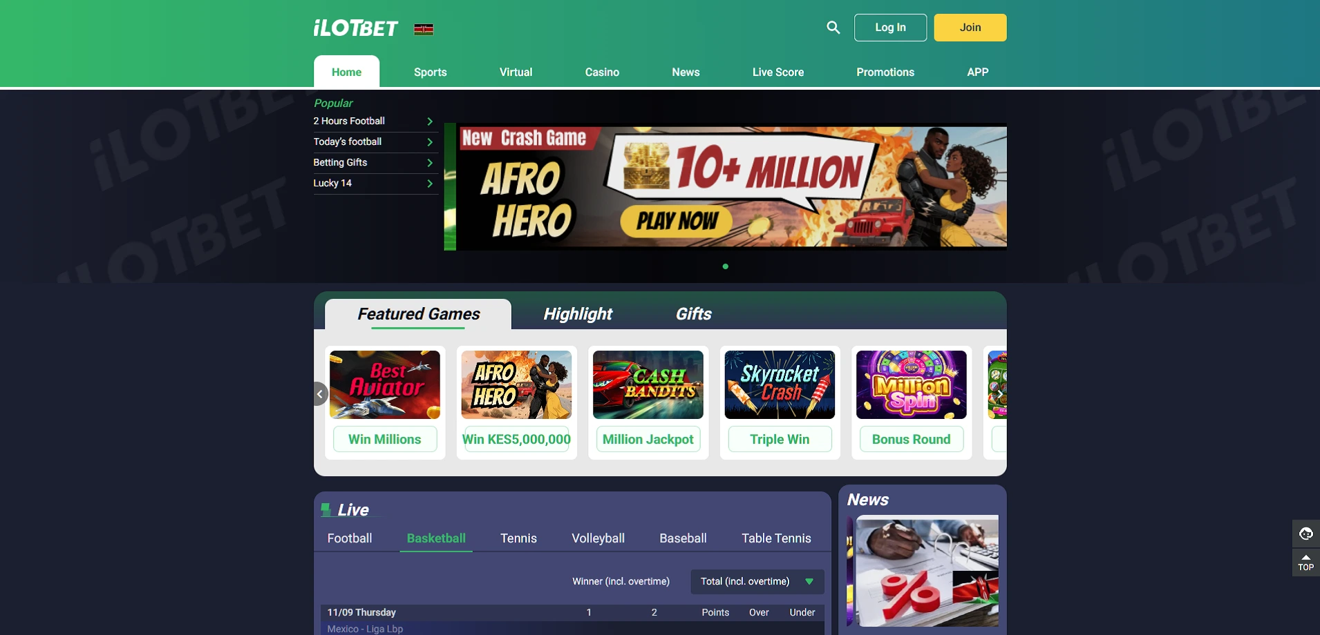 iLOTBET Kenya online betting platform with sports and casino games